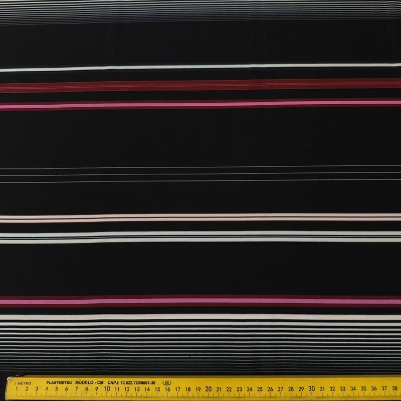 Tecido Crepe de Chine Estampado Stripe Mix Modern • Conexão Tecidos