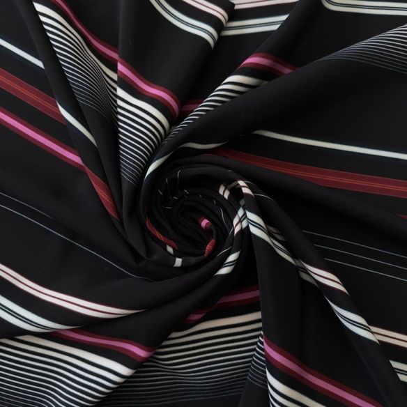 Tecido Crepe de Chine Estampado Stripe Mix Modern • Conexão Tecidos