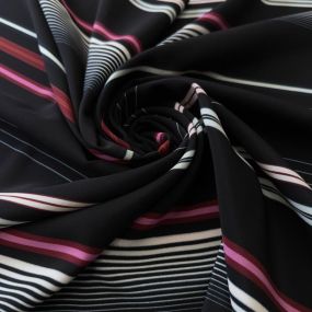 Tecido Crepe de Chine Estampado Stripe Mix Modern • Conexão Tecidos 2