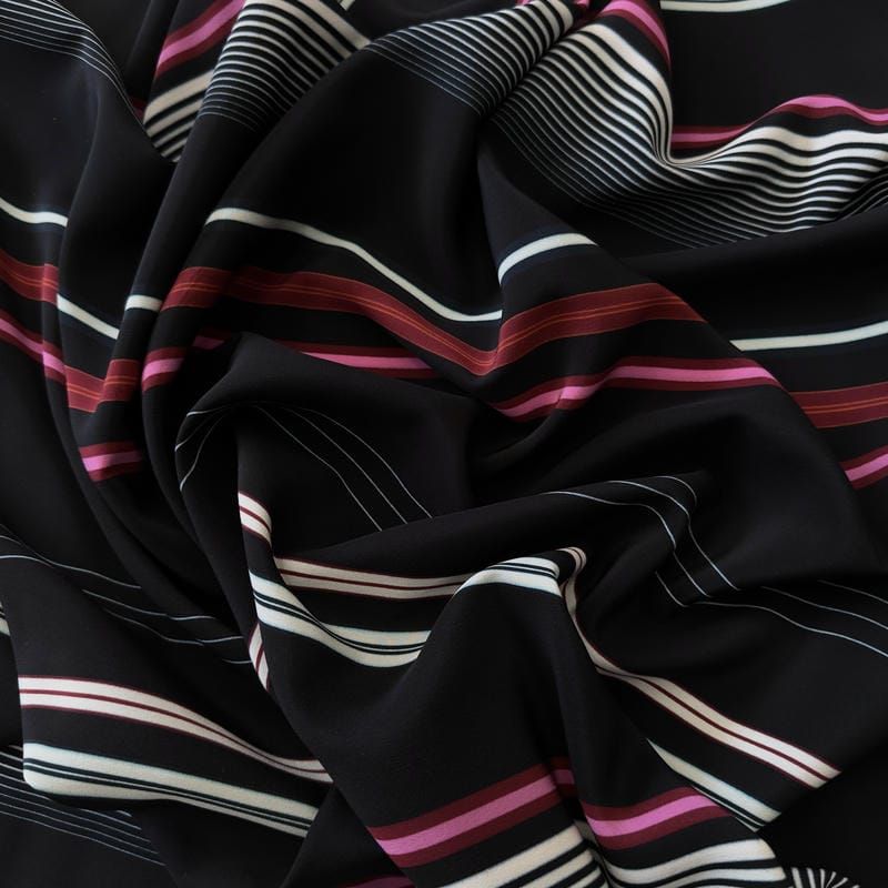 Tecido Crepe de Chine Estampado Stripe Mix Modern • Conexão Tecidos