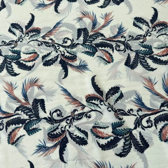 Tecido Crepe de Chine Estampado Botanical Arabesque • Conexão Tecidos