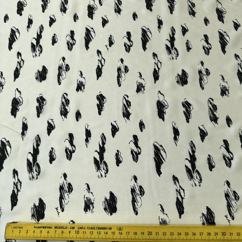 Tecido Crepe de Chine Estampado Cloud Daslu • Conexão Tecidos