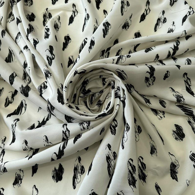 Tecido Crepe de Chine Estampado Cloud Daslu • Conexão Tecidos