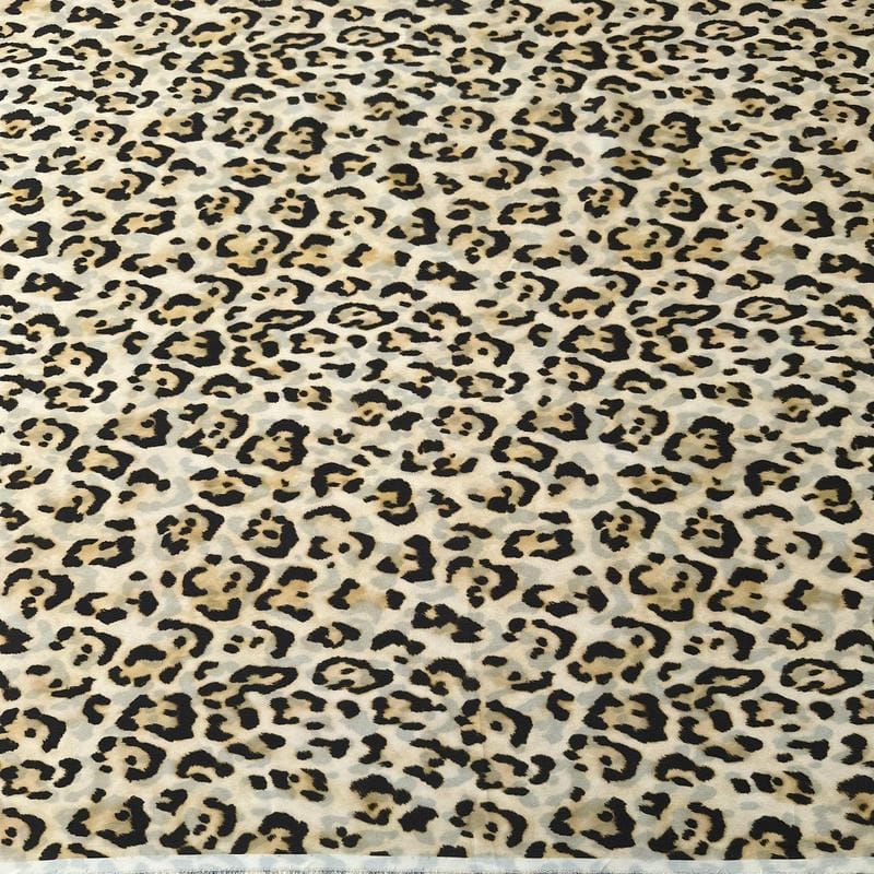Tecido Crepe de Chine Estampado Leopard Classic • Conexão Tecidos