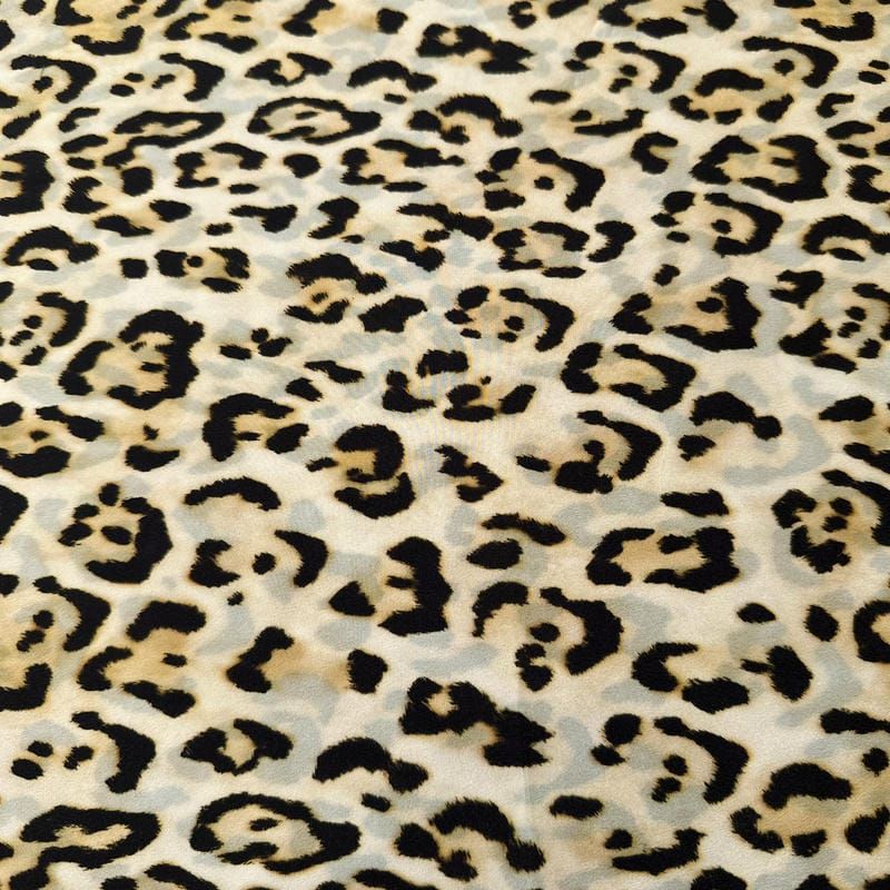 Tecido Crepe de Chine Estampado Leopard Classic • Conexão Tecidos