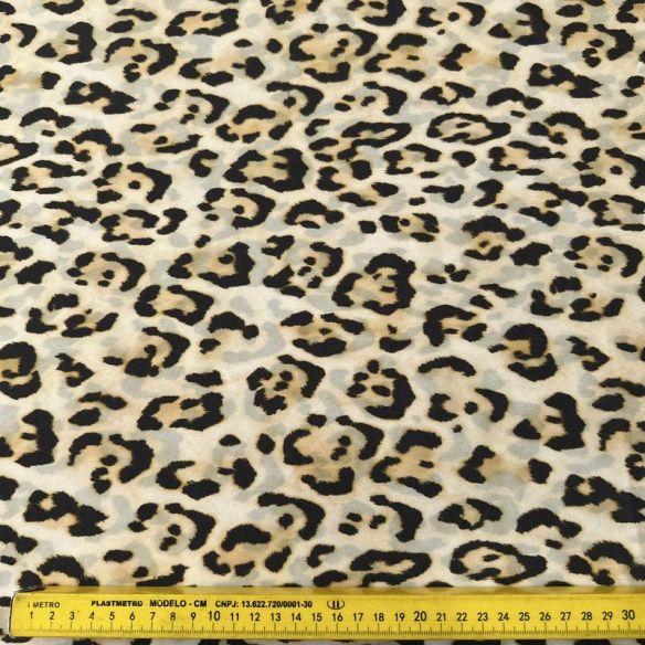 Tecido Crepe de Chine Estampado Leopard Classic • Conexão Tecidos