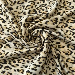 Tecido Crepe de Chine Estampado Leopard Classic • Conexão Tecidos