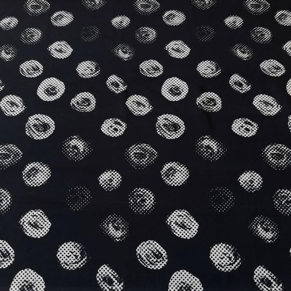 Tecido Crepe de Chine Estampado Dot Texture Retro • Conexão Tecidos