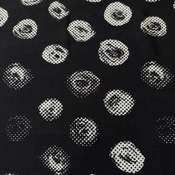 Tecido Crepe de Chine Estampado Dot Texture Retro • Conexão Tecidos