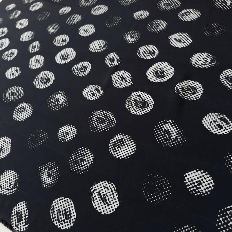 Tecido Crepe de Chine Estampado Dot Texture Retro • Conexão Tecidos