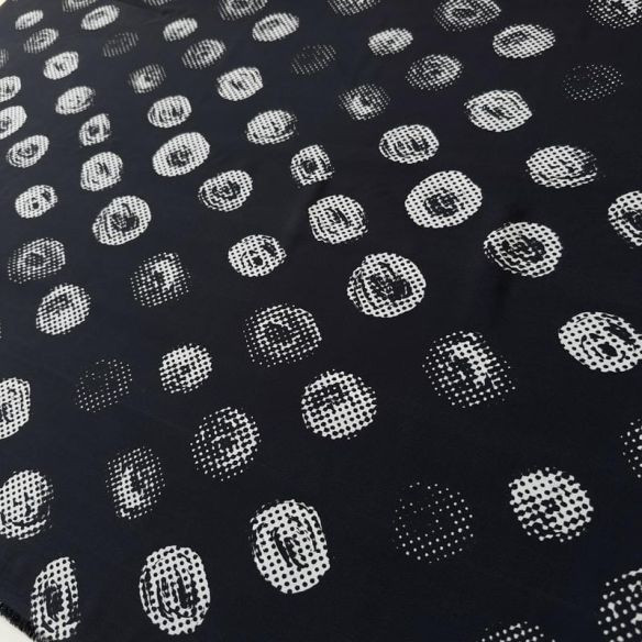 Tecido Crepe de Chine Estampado Dot Texture Retro • Conexão Tecidos