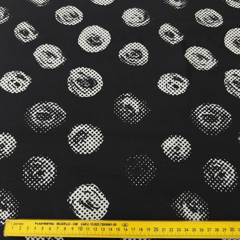 Tecido Crepe de Chine Estampado Dot Texture Retro • Conexão Tecidos