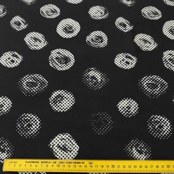 Tecido Crepe de Chine Estampado Dot Texture Retro • Conexão Tecidos