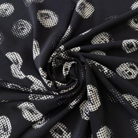 Tecido Crepe de Chine Estampado Dot Texture Retro • Conexão Tecidos