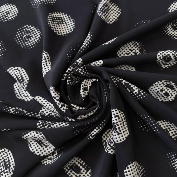 Tecido Crepe de Chine Estampado Dot Texture Retro • Conexão Tecidos