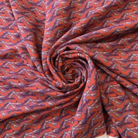 Tecido Crepe de Chine Estampado Red Legs • Conexão Tecidos