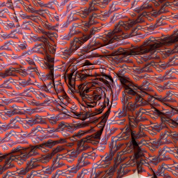 Tecido Crepe de Chine Estampado Red Legs • Conexão Tecidos