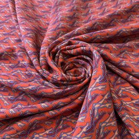 Tecido Crepe de Chine Estampado Red Legs • Conexão Tecidos 2
