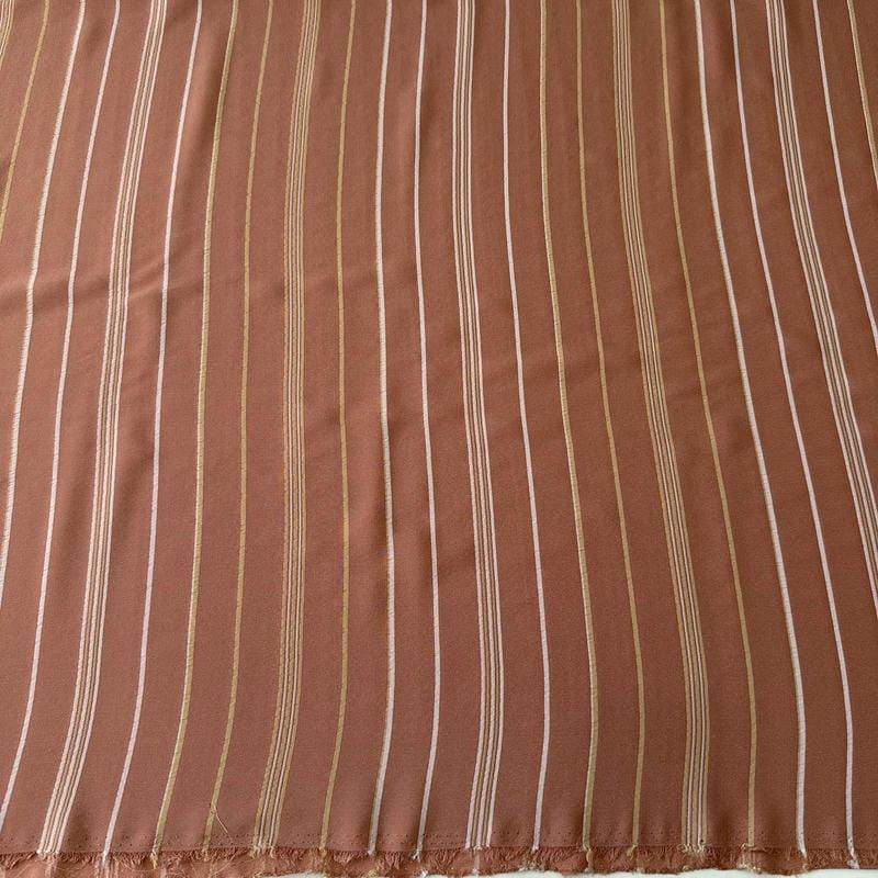 Tecido Crepe de Chine Estampado Stripe Terra Classic • Conexão Tecidos