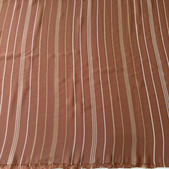 Tecido Crepe de Chine Estampado Stripe Terra Classic • Conexão Tecidos