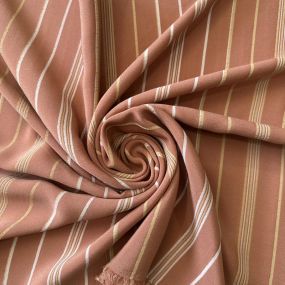 Tecido Crepe de Chine Estampado Stripe Terra Classic • Conexão Tecidos