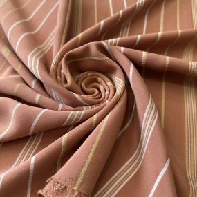 Tecido Crepe de Chine Estampado Stripe Terra Classic • Conexão Tecidos 2