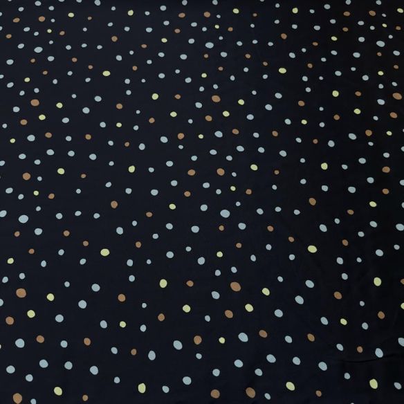 Tecido Crepe de Chine Estampado Color Dot Night • Conexão Tecidos