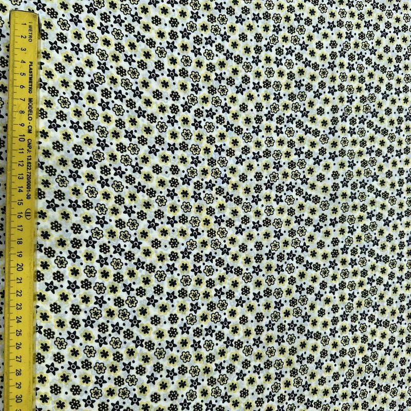 Tecido Crepe de Chine Estampado Mini Floral Garden • Conexão Tecidos