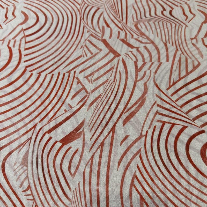 Tecido Crepe de Chine Estampado Wave Terra Pattern • Conexão Tecidos