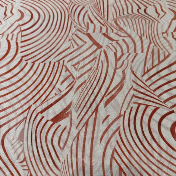 Tecido Crepe de Chine Estampado Wave Terra Pattern • Conexão Tecidos