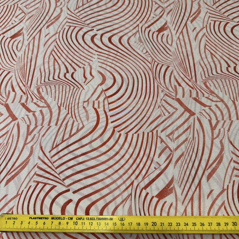 Tecido Crepe de Chine Estampado Wave Terra Pattern • Conexão Tecidos