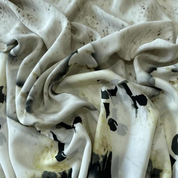 Tecido Crepe de Chine Estampado Art Figure Mono • Conexão Tecidos