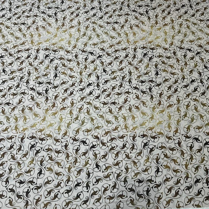 Tecido Crepe de Chine Estampado Mini Arabesque Classic • Conexão