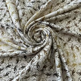 Tecido Crepe de Chine Estampado Mini Arabesque Classic • Conexão