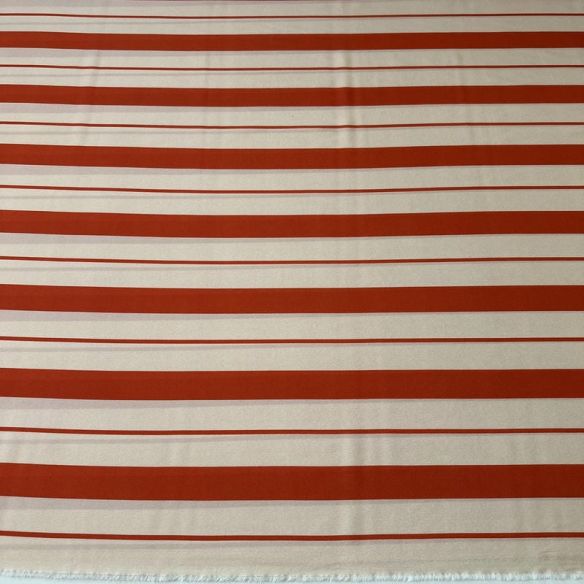 Tecido Crepe de Chine Estampado Stripe Bold Orange • Conexão Tecidos