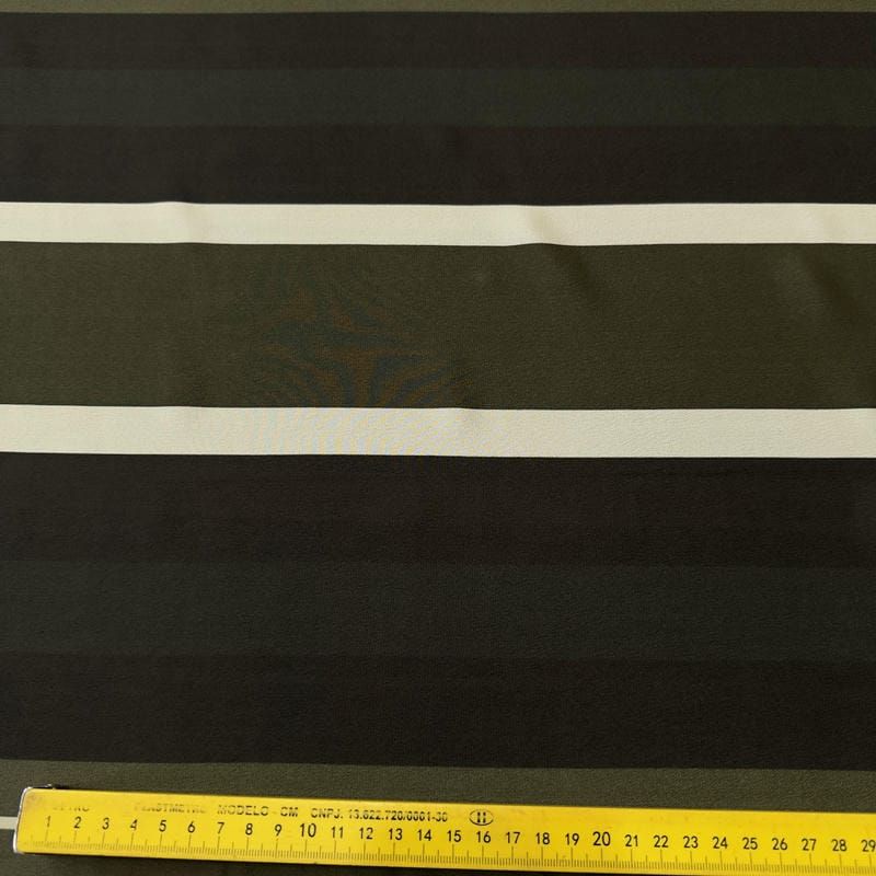 Tecido Crepe de Chine Estampado Green Lines • Conexão Tecidos
