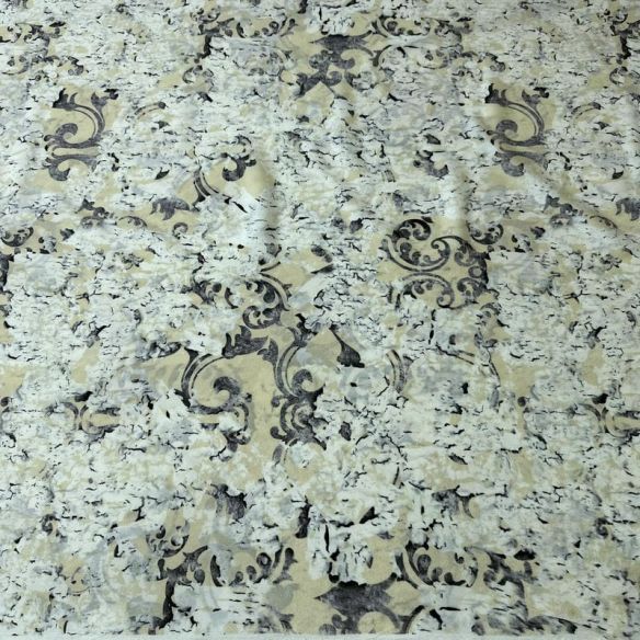 Tecido Crepe de Chine Estampado Vintage Floral Stone • Conexão Tecidos