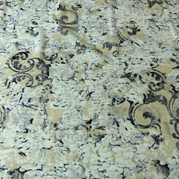 Tecido Crepe de Chine Estampado Vintage Floral Stone • Conexão Tecidos