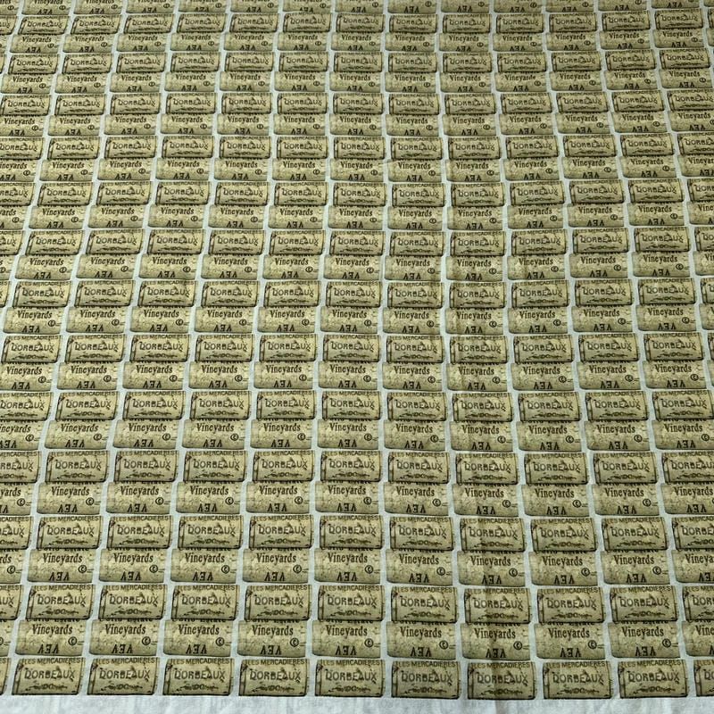 Tecido Crepe de Chine Estampado Wine Cork • Conexão Tecidos
