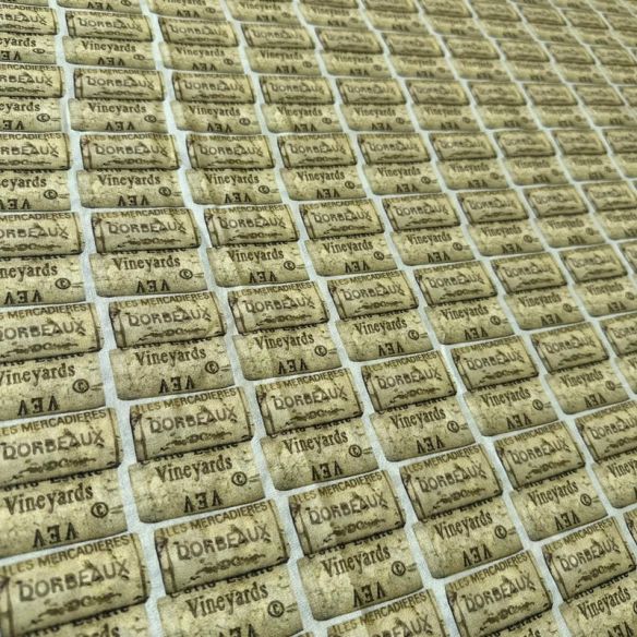 Tecido Crepe de Chine Estampado Wine Cork • Conexão Tecidos