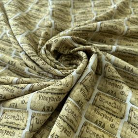 Tecido Crepe de Chine Estampado Wine Cork • Conexão Tecidos 2