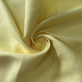 Tecido Linho Puro Liso Amarelo Manteiga