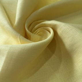 Tecido Linho Puro Liso Amarelo Manteiga 2
