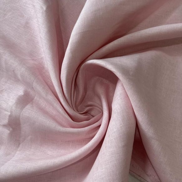 Tecido Linho Puro Liso Rosa Bebê • Conexão Tecidos