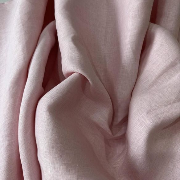 Tecido Linho Puro Liso Rosa Bebê • Conexão Tecidos
