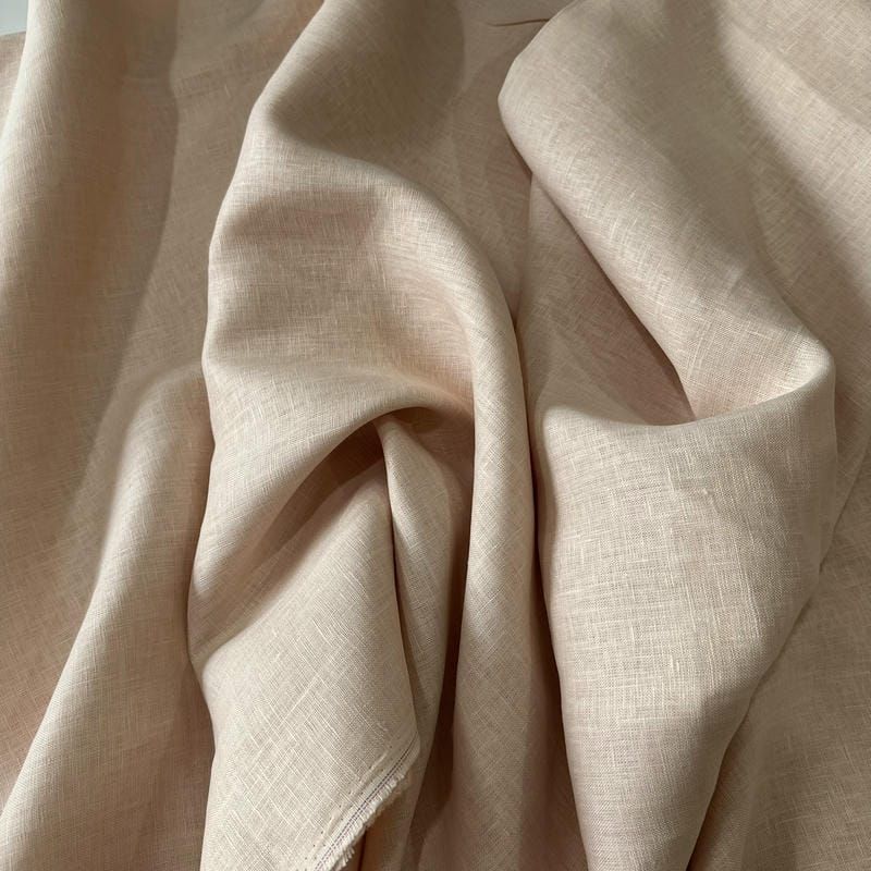 Tecido Linho Puro Liso Salmão Bebê • Conexão Tecidos