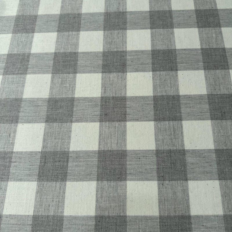 Tecido Cambraia De Algodão Xadrez Cinza Claro • Conexão Tecidos