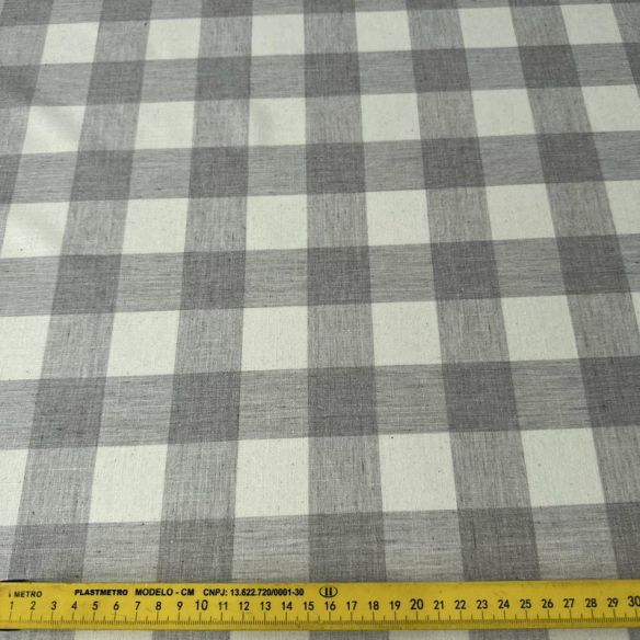 Tecido Cambraia De Algodão Xadrez Cinza Claro • Conexão Tecidos