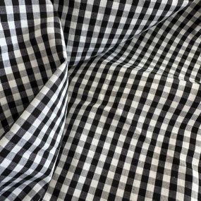 Tecido Tricoline Fio Tinto Vichy Preto Clássico • Conexão Tecidos