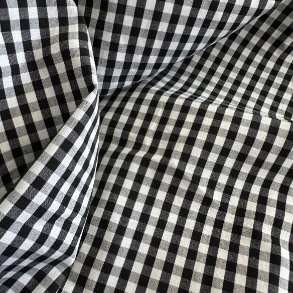 Tecido Tricoline Fio Tinto Vichy Preto Clássico • Conexão Tecidos
